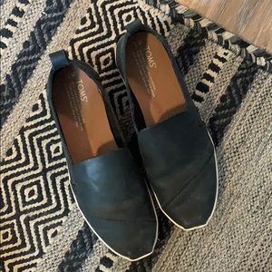 Toms faux leather slip ons!